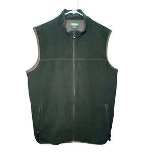 L.L. Bean Mens Fleece Full-Zip Vest Size Large Lightweight Outdoor Layer Green/G